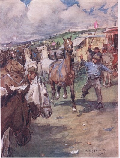 Fiera di Barnet, da Lezioni di Mr Jorrocks pubblicato da Hodder & Stoughton da George Denholm Armour