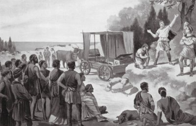 Il carro di Tespi da George Derville (after) Rowlandson