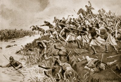 La battaglia di Ellandun, 825 d.C., illustrazione da 