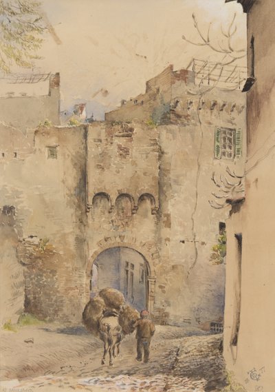 Porta in cima alla città vecchia, San Remo da George Douglas Tinling