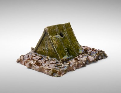 Calamaio a forma di tenda-casa, c. 1900 da George E. Ohr