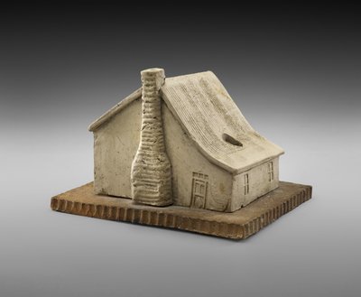Calamaio a forma di capanna di tronchi da George E. Ohr