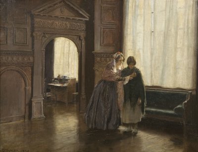 Mrs Mary Carpenter e la sua prima ragazza riformata, Annie Woolham, a Red Lodge, 10 ottobre da George Edmund Butler