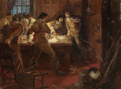 Yeamans e Bowcher sorpresi mentre complottavano per consegnare il Castello di Bristol al Re da George Edmund Butler