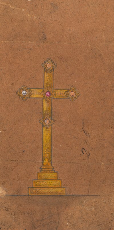 Disegni eseguiti per Jones e Willis, produttori di mobili per chiese in metallo e legno di Birmingham e Londra da George Edmund Street