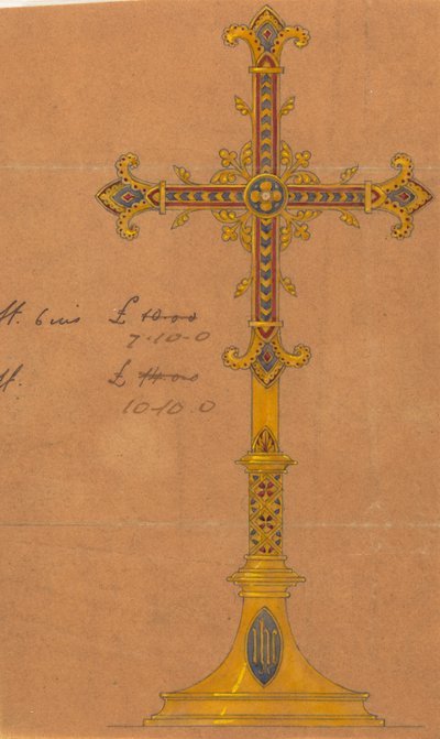 Progetti eseguiti per Jones e Willis, lavoratori in metallo e legno e produttori di mobili per chiese di Birmingham e Londra da George Edmund Street