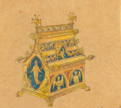 Design eseguiti per Jones e Willis, lavoratori in metallo e legno e produttori di mobili per chiese di Birmingham e Londra da George Edmund Street