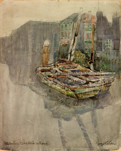 Barche per anguille in un canale a Dordrecht, Olanda da George Edward Horton