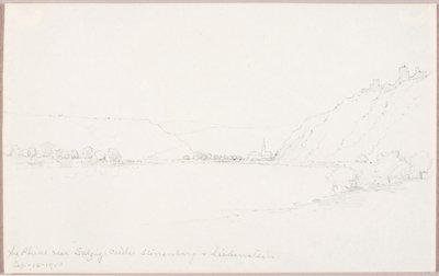 Il Reno vicino a Salzig, i castelli di Stirrenberg e Liebenstein da George Elbert Burr