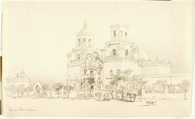 Senza titolo (disegno di trasferimento per la Missione di San Xavier, Tucson, Arizona) da George Elbert Burr