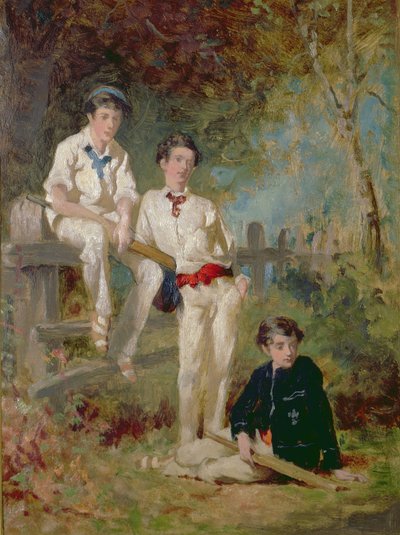 Tre giovani giocatori di cricket, c.1883 da George Elgar Hicks