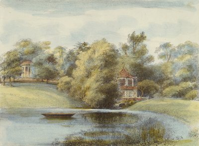Tempio cinese e Tempio di Eolo, Kew Gardens, tavola 16 da Kew Gardens: Una serie di ventiquattro disegni su pietra, incisa da Charles Hullmandel da George Ernest after Papendiek