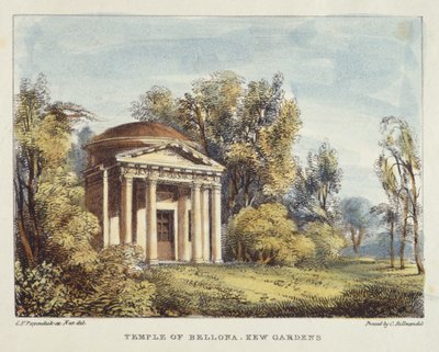 Tempio di Bellona, Kew Gardens, tavola 24 da Kew Gardens: Una serie di ventiquattro disegni su pietra, incisa da Charles Hullmandel da George Ernest after Papendiek