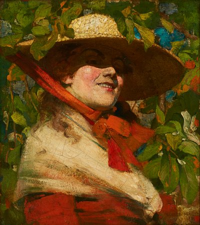 Ragazza con cappello di paglia da George F. Henry