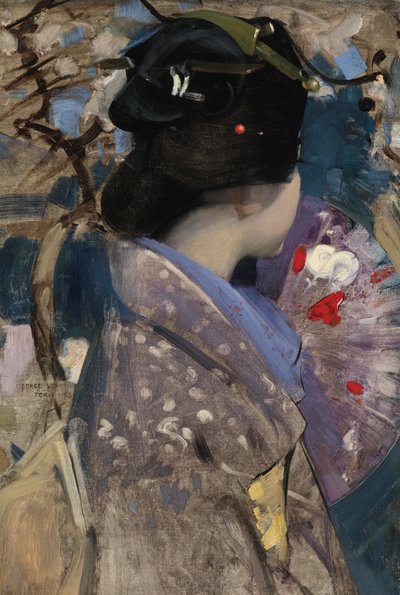 Signora giapponese con un ventaglio da George F. Henry