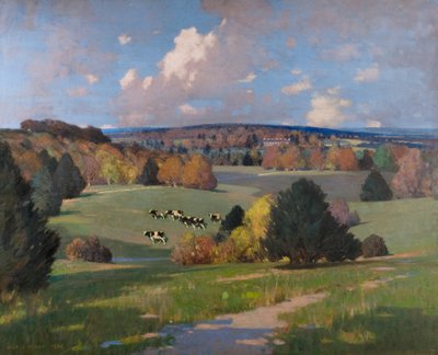 Paesaggio del Sussex con bestiame da George F. Henry