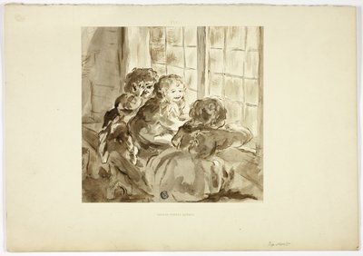 Bambini alla finestra da George Fennel Robson