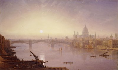 Ponte di Southwark e Cattedrale di San Paolo dal Ponte di Londra: Sera da George Fennel Robson