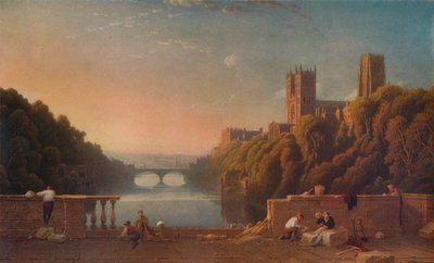 Cattedrale di Durham dal Ponte dei Prebendari, c1832 da George Fennell Robson