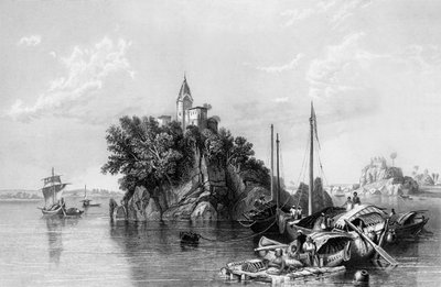 Janghera, o la Roccia dei Fakeer, sul Gange, 1838 da George Francis White