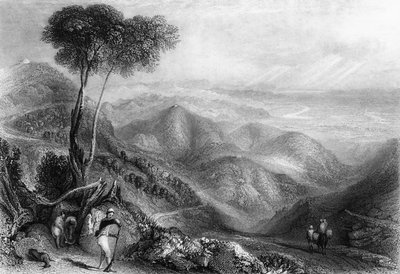 Valle del Dhoon, dalla Cresta di Landour, 1838 da George Francis White