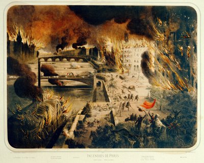 La Comune: Parigi in fiamme ... (incisione) da George Frederic Watts