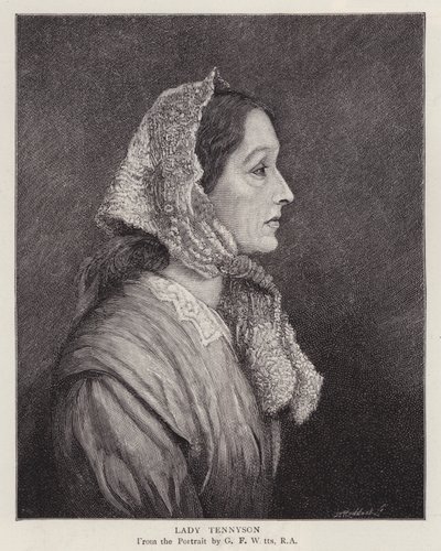 Ritratto di Emily Tennyson, Lady Tennyson, moglie del poeta laureato inglese Alfred, Lord Tennyson da George Frederick (after) Watts