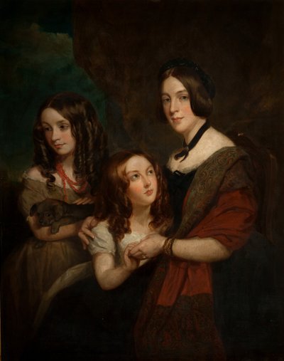 Lady Caroline Towneley con Due delle sue Figlie, Caroline ed Emily (copia dopo Francis Grant), 1860 da George Frederick Clarke