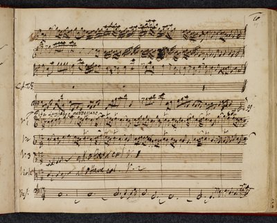 Messia partitura autografa, mostrando 