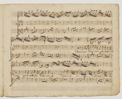 Vieni o caro che senza il suo core, f.7r da "Aditionall [sic] songs for Rinaldo", c.1717 da George Frederick Handel