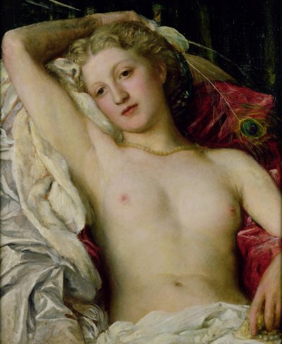 Ragazza con ventaglio di pavone da George Frederick Watts