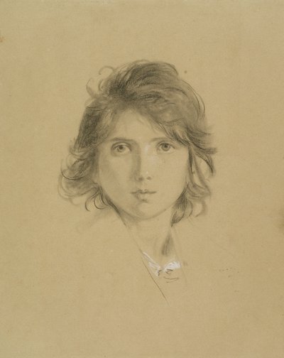 Studio per la testa di un ragazzo in Contadini della Campagna durante la vendemmia, c.1860 da George Frederick Watts