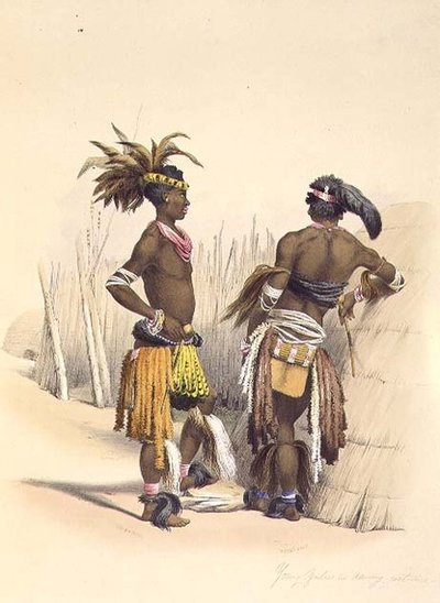 Umbambu e Umpengulu, Giovani Zulu in Costume da Ballo, tavola 15 da 