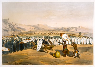 Umpanda che Rivede le Sue Truppe a Nonduengi da George French Angas