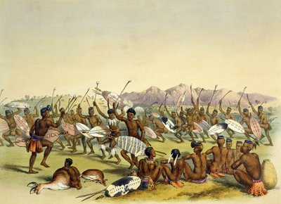 Danza di caccia Zulu vicino alle montagne Engooi, tavola 14 da 