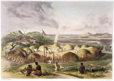 Zulu Kraal vicino a Umlazi, Natal, 1849 da George French Angas