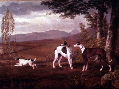 Levrieri in un paesaggio da George Garrard