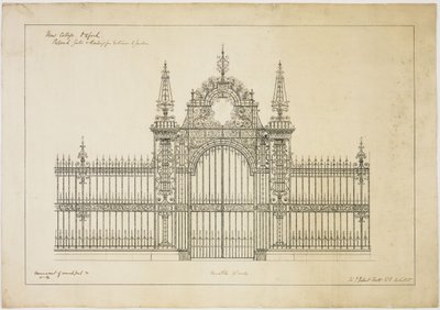 New College Oxford: Proposta di cancelli e ringhiere per l
