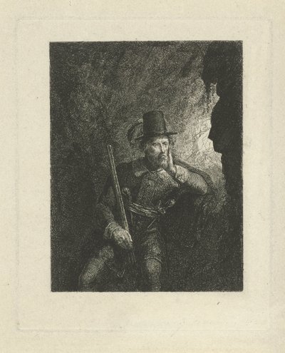 Bandito armato in una grotta da George Gillis Haanen