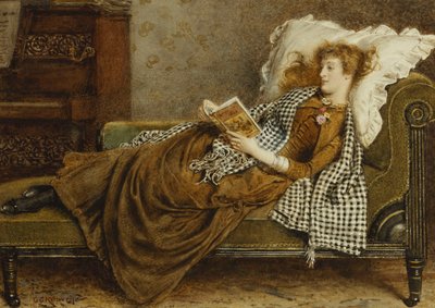 Una Giovane Donna che Legge in un Interno da George Goodwin Kilburne