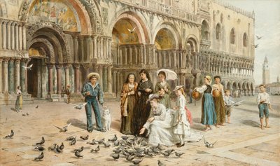 I piccioni di San Marco, Venezia, Italia da George Goodwin Kilburne