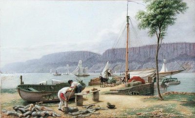 Pomeriggio - Hastings Landing. Palisade Rocks in ombra, New York, c.1836 da George Harvey