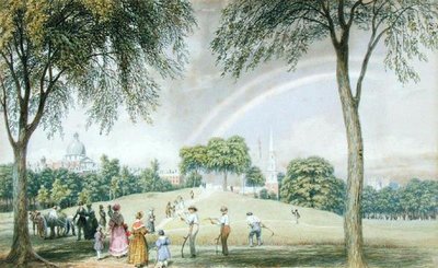 Arcobaleno Pomeridiano - Boston Common dal Charles Street Mall, Boston, Massachusetts, c.1830-40 da George Harvey