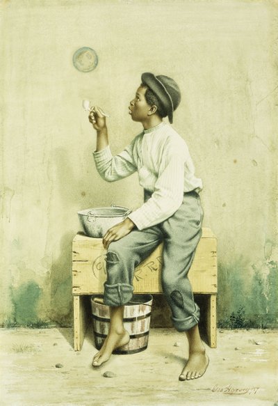 Ragazzo Nero che Soffia Bolle, 1887 da George Harvey