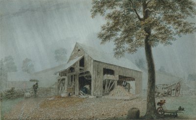 Tempesta di pioggia, mulino da sidro a Redding, Connecticut da George Harvey