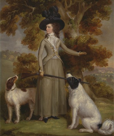La contessa di Effingham con fucile e cani da caccia da George Haugh