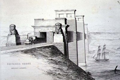 Britannia Bridge, Anglesey Entrance, inciso dall