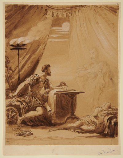 Scena dal "Giulio Cesare" di Shakespeare: il fantasma di Cesare appare a Bruto da George Hayter
