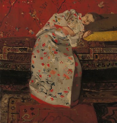 Olandese: Meisje in witte kimono Ragazza in kimono bianco da George Hendrik Breitner