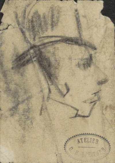 Testa di uomo con cappello da George Hendrik Breitner